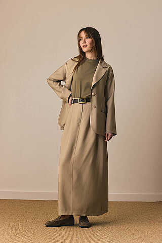 Tensel Klasik Etek Soft Haki - 6