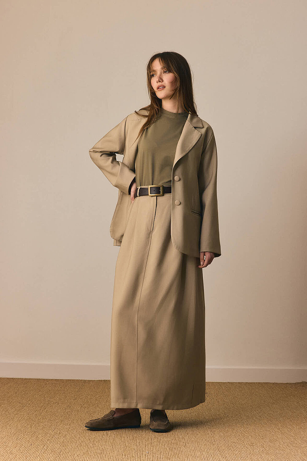 Tensel Klasik Etek Soft Haki - 6