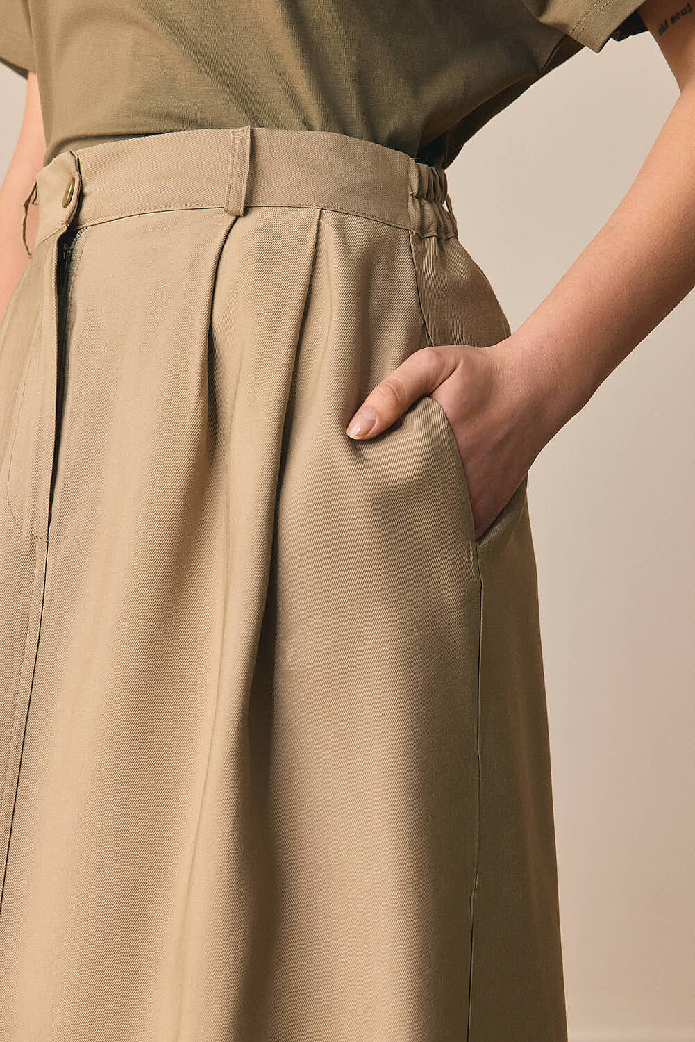 Tensel Klasik Etek Soft Haki - 4