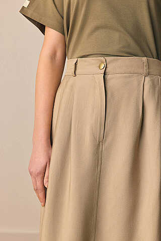 Tensel Klasik Etek Soft Haki - 2