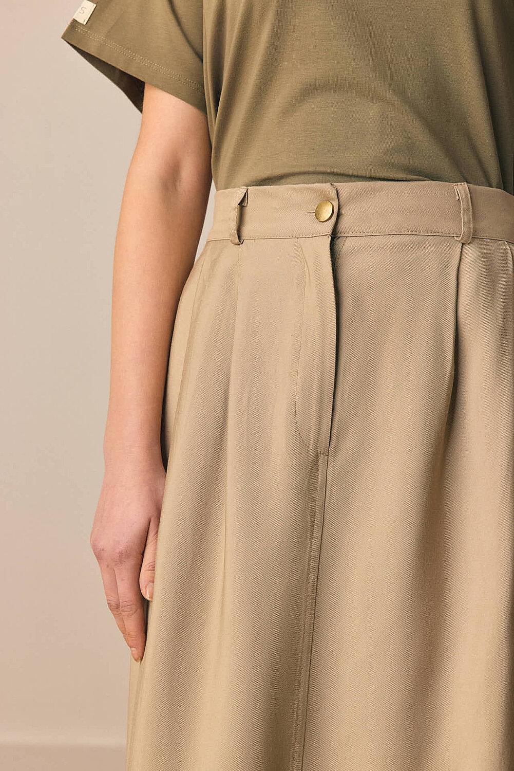 Tensel Klasik Etek Soft Haki - 2