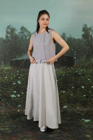 Tensel Kloş Etek Açık Gri - 5