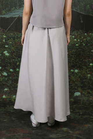 Tensel Kloş Etek Açık Gri - 10