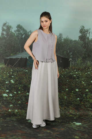 Tensel Kloş Etek Açık Gri - 1