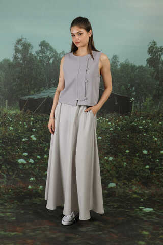 Tensel Kloş Etek Açık Gri - 2