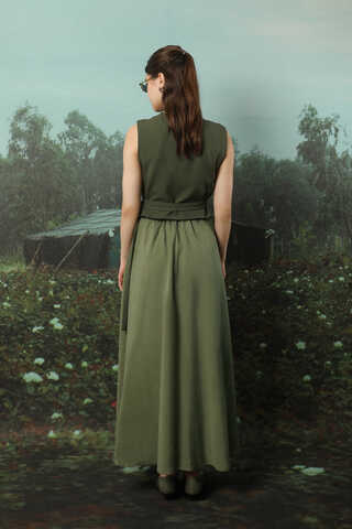 Tensel Kloş Etek Haki - 6