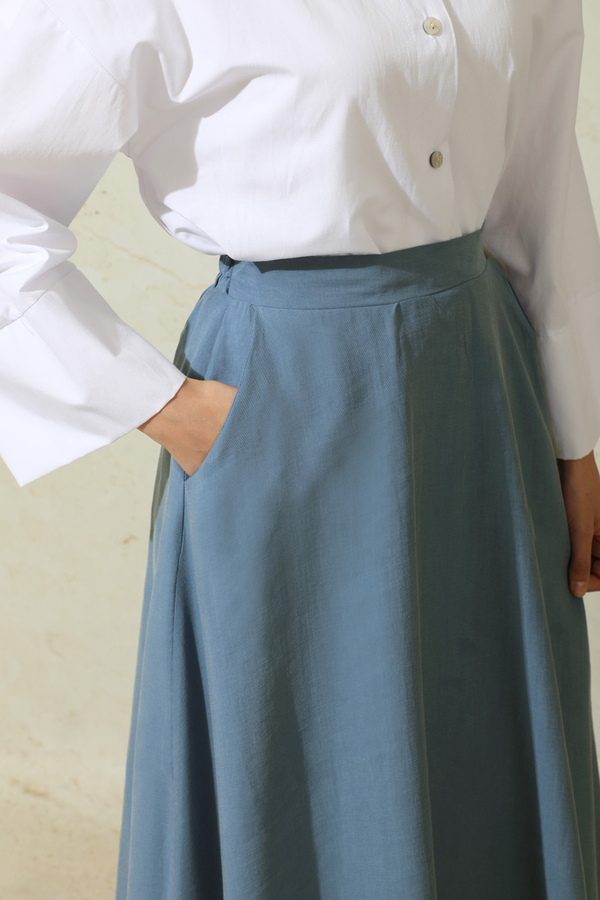 Tensel Kloş Etek İndigo - 2