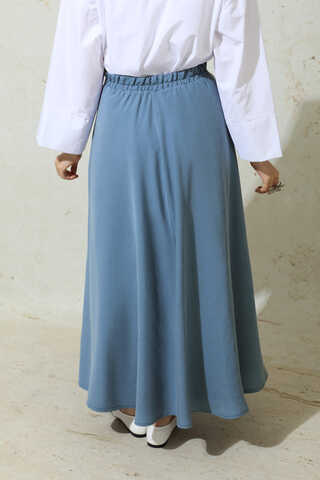Tensel Kloş Etek İndigo - 7