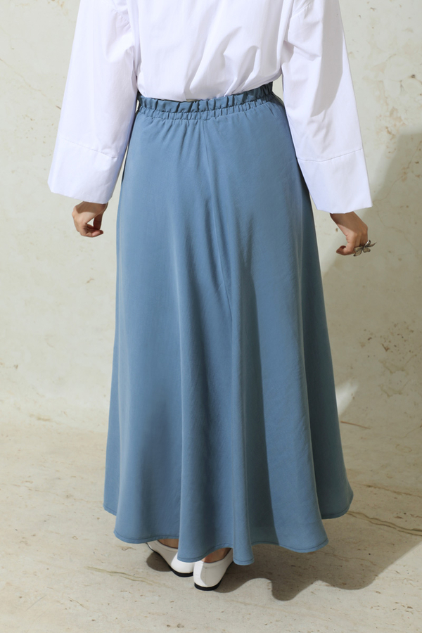 Tensel Kloş Etek İndigo - 7