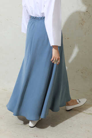 Tensel Kloş Etek İndigo - 6