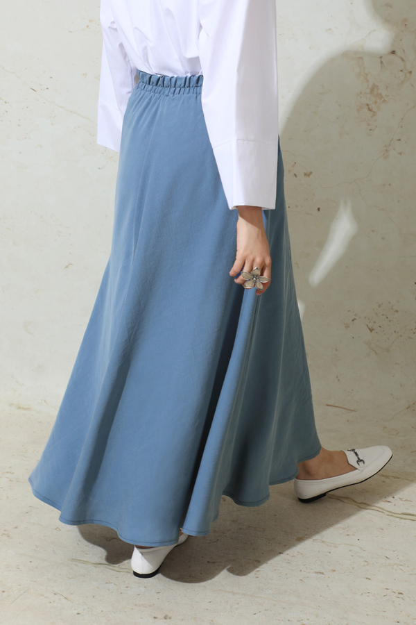 Tensel Kloş Etek İndigo - 6