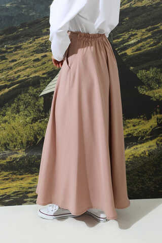 Tensel Kloş Etek Pudra Pembesi - 5