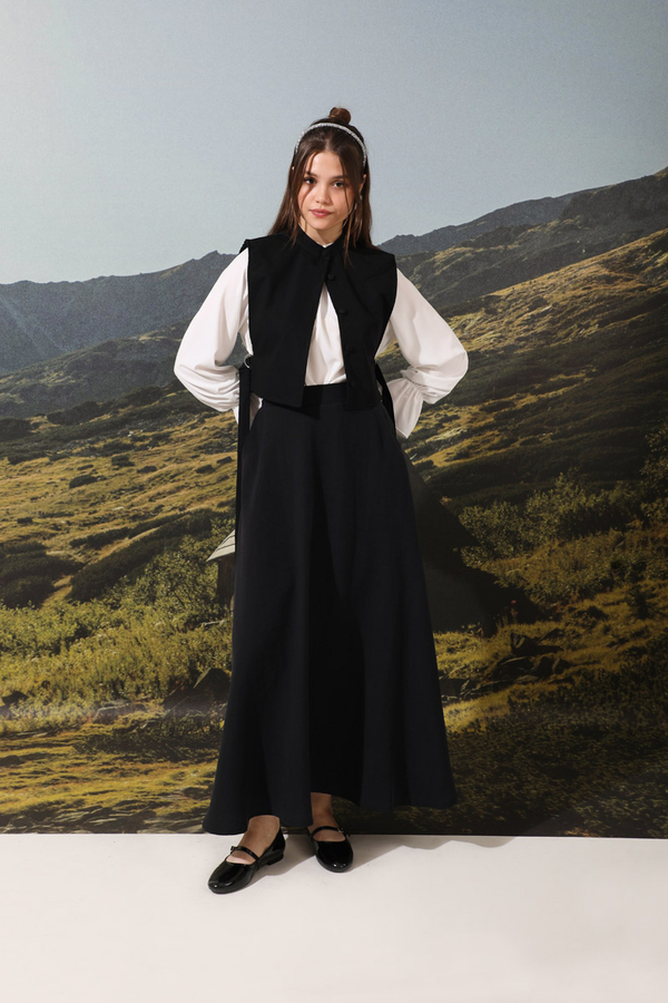 Tensel Kloş Etek Siyah - 5