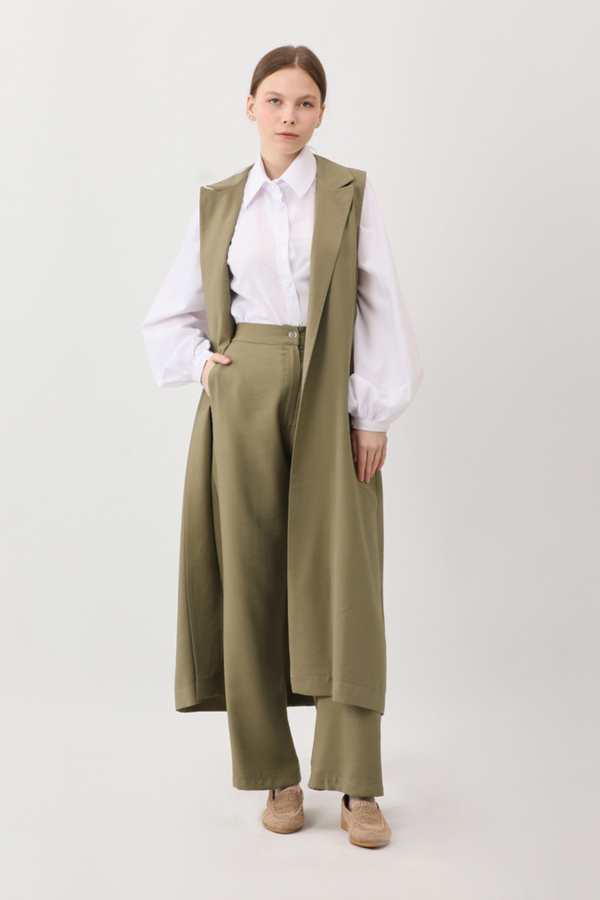 Tensel Yelekli Pantolon Takım Haki - 1