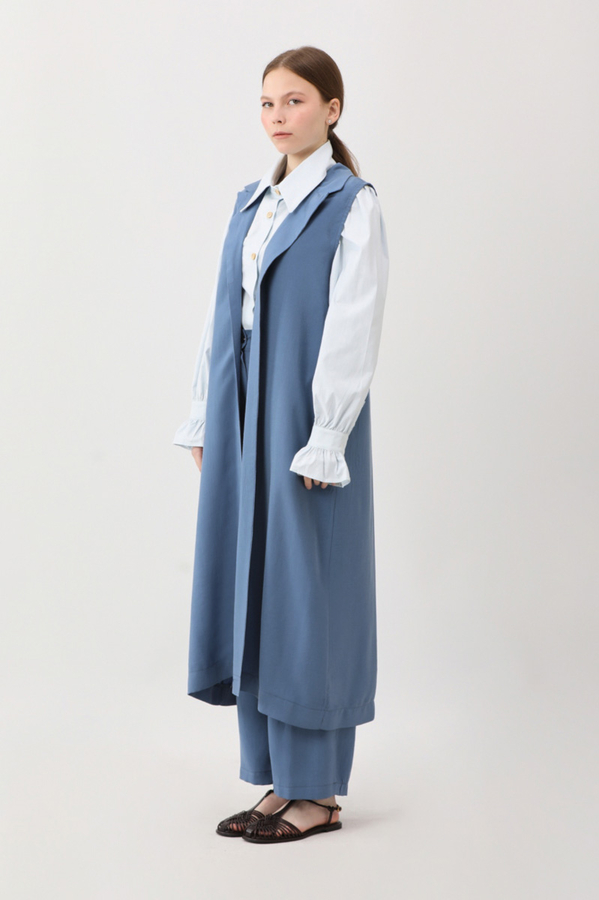 Tensel Yelekli Pantolon Takım İndigo - 2