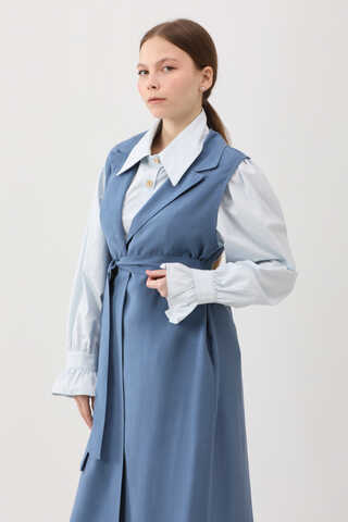 Tensel Yelekli Pantolon Takım İndigo - 8