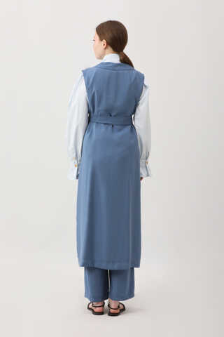 Tensel Yelekli Pantolon Takım İndigo - 9