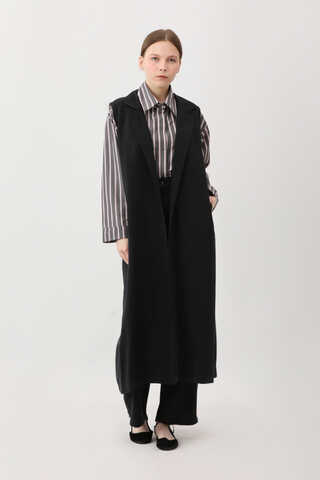 Tensel Yelekli Pantolon Takım Siyah - 7