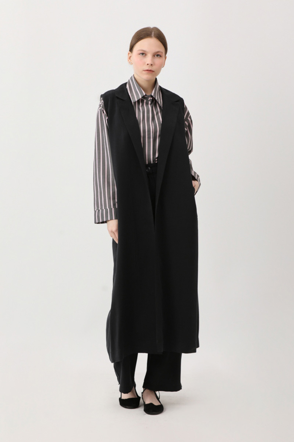 Tensel Yelekli Pantolon Takım Siyah - 7