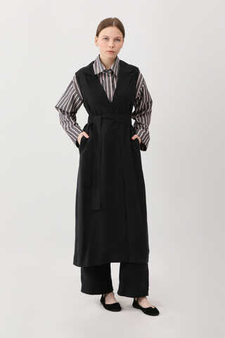 Tensel Yelekli Pantolon Takım Siyah - 4