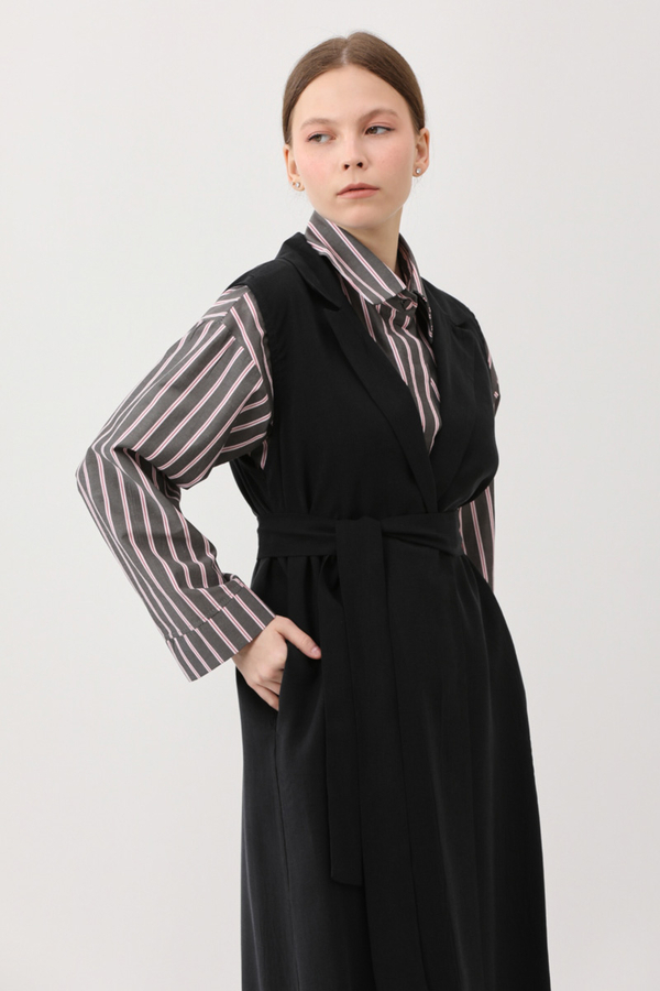 Tensel Yelekli Pantolon Takım Siyah - 12