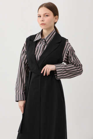 Tensel Yelekli Pantolon Takım Siyah - 14