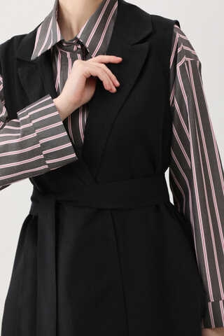 Tensel Yelekli Pantolon Takım Siyah - 15