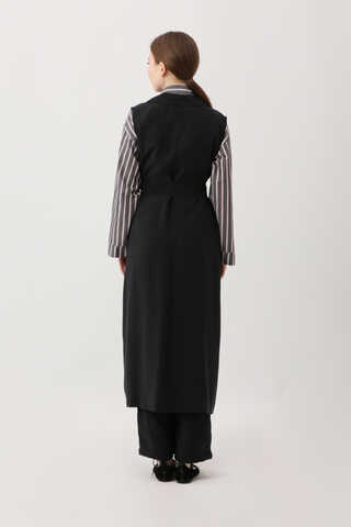 Tensel Yelekli Pantolon Takım Siyah - 17