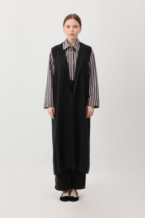 Tensel Yelekli Pantolon Takım Siyah - 2