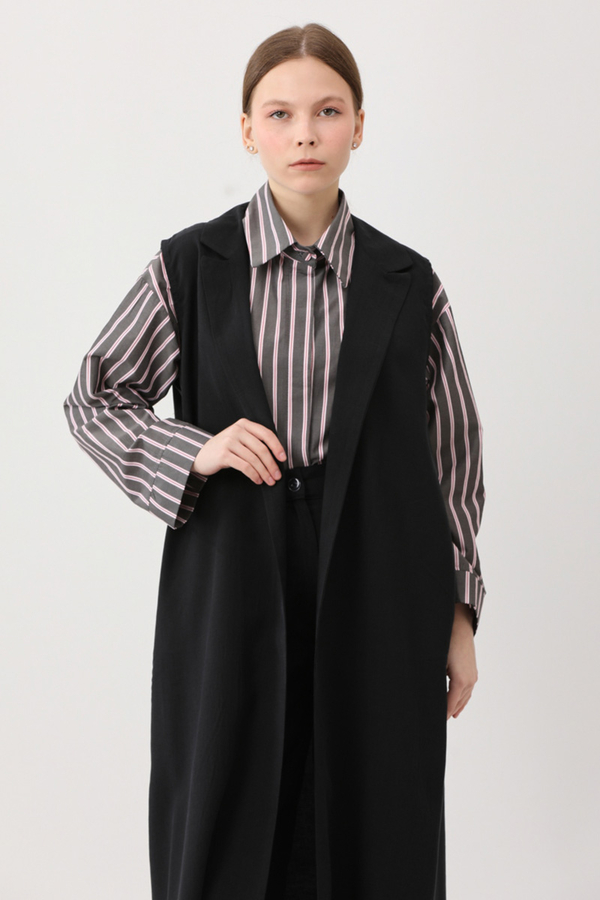 Tensel Yelekli Pantolon Takım Siyah - 8