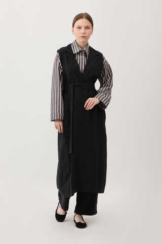 Tensel Yelekli Pantolon Takım Siyah - 11