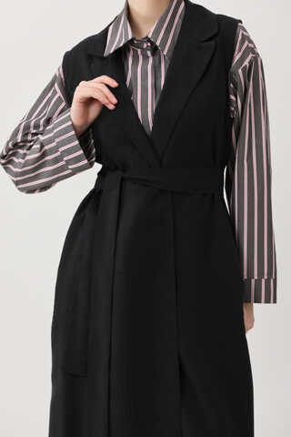 Tensel Yelekli Pantolon Takım Siyah - 6