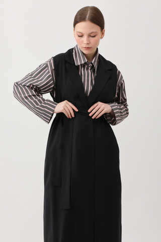 Tensel Yelekli Pantolon Takım Siyah - 13