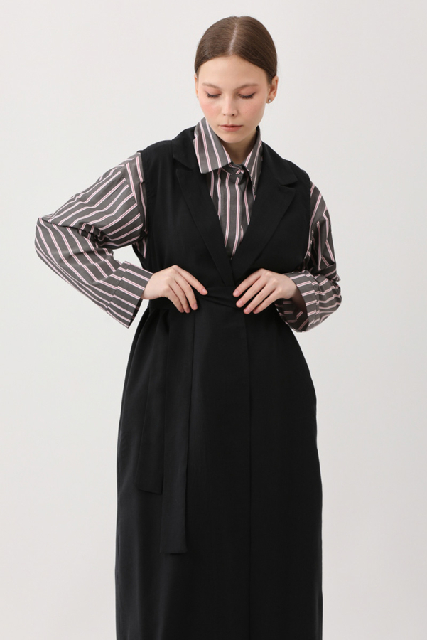 Tensel Yelekli Pantolon Takım Siyah - 13