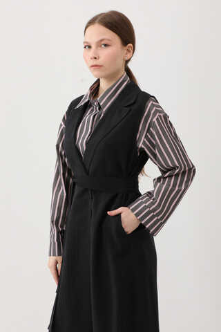 Tensel Yelekli Pantolon Takım Siyah - 16