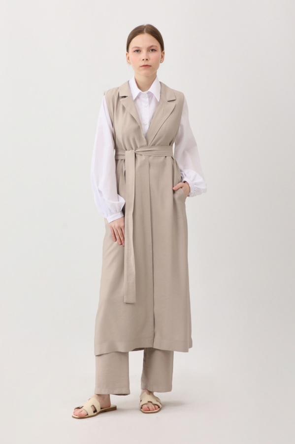 Tensel Yelekli Pantolon Takım Taş 