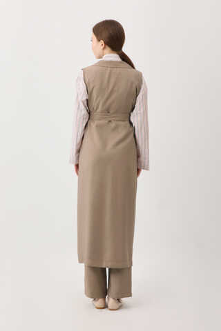 Tensel Yelekli Pantolon Takım Vizon - 10