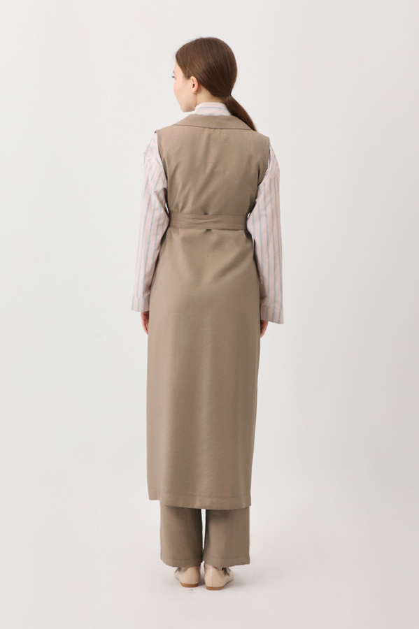 Tensel Yelekli Pantolon Takım Vizon - 10