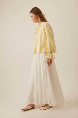 Textured Stripe Blouse Butter Yellow - 5