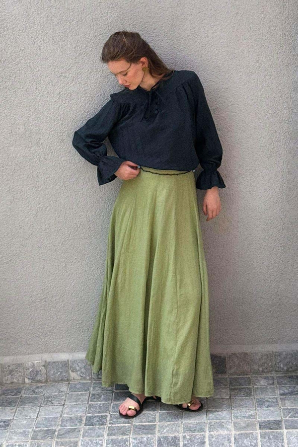 Textured Stripe Blouse Navy Blue (1)