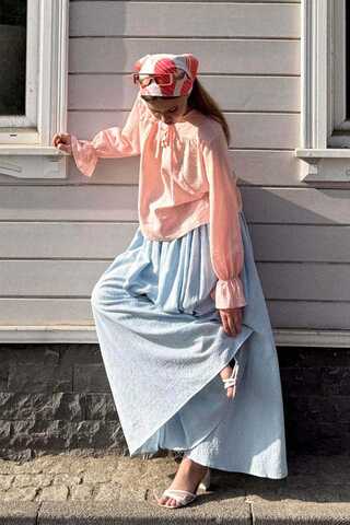 Textured Stripe Blouse Powder Pink - 7