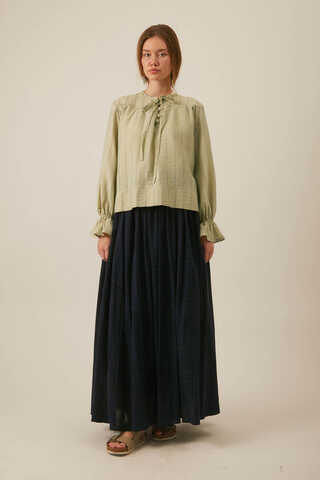 Textured Stripe Blouse Soft Green - 2