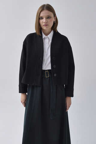 Textured Stripe Jacket Black - 3