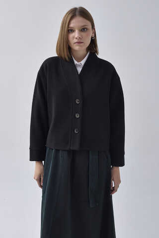 Textured Stripe Jacket Black - 4