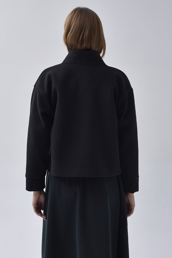 Textured Stripe Jacket Black - 7