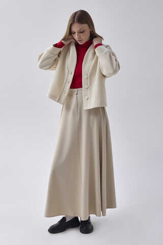 Textured Stripe Jacket Ecru - 3