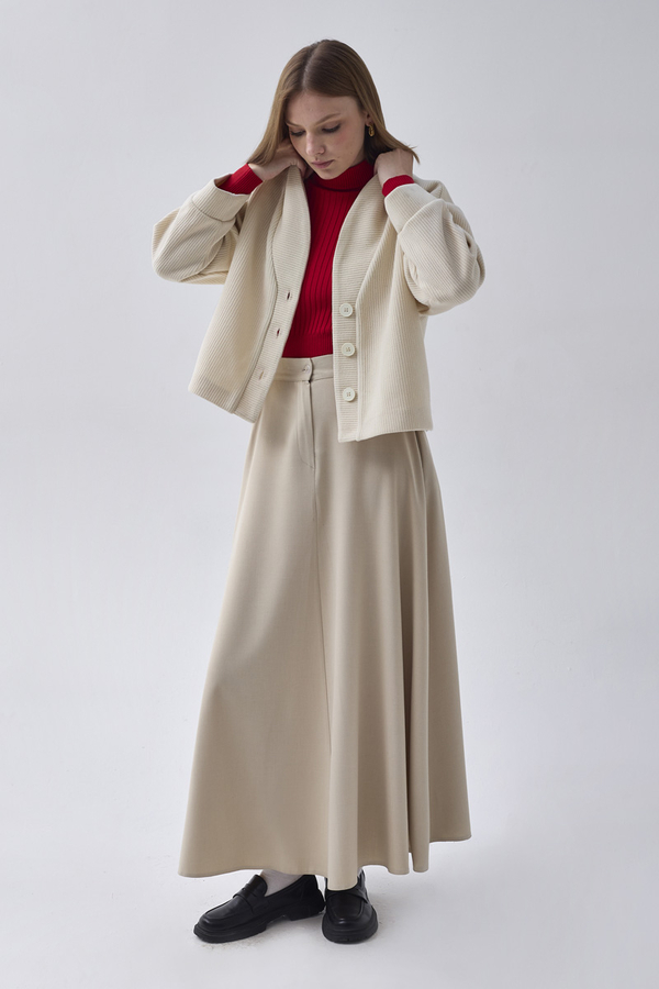 Textured Stripe Jacket Ecru - 3