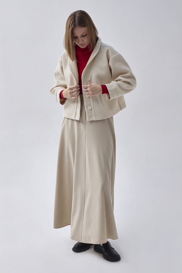 Textured Stripe Jacket Ecru - 4