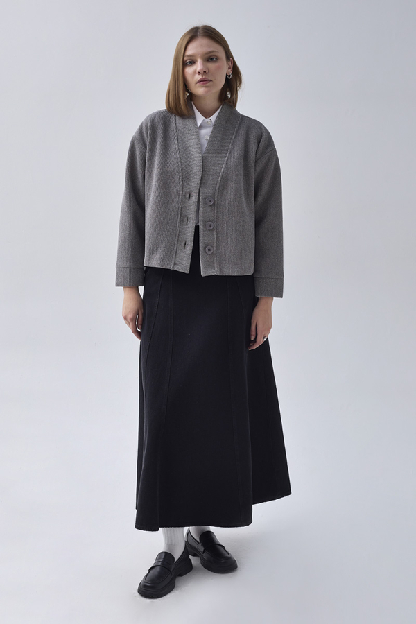 Textured Stripe Jacket Grey - 2