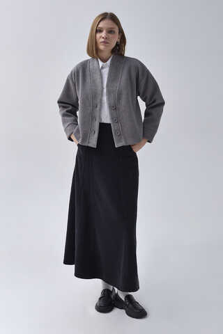 Textured Stripe Jacket Grey - 4